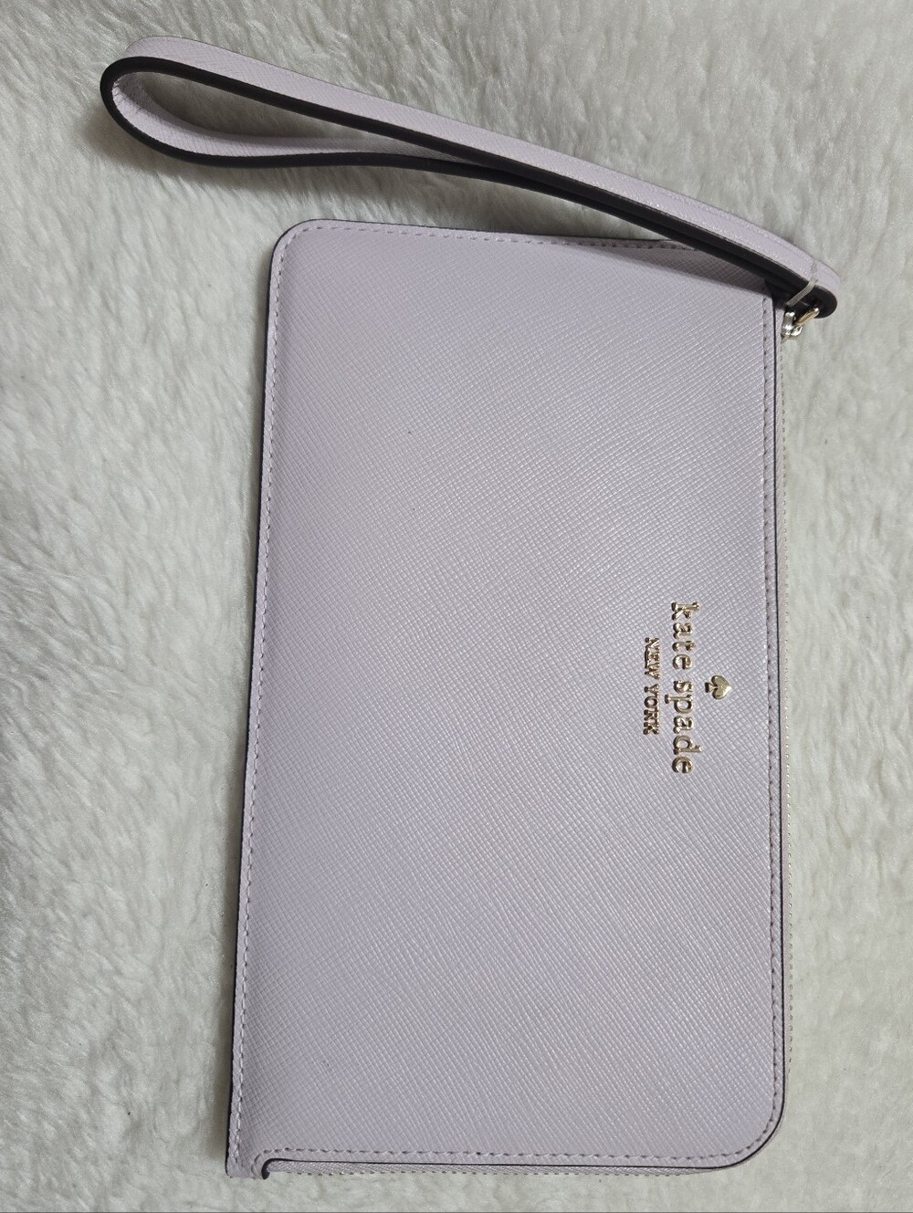 Kate Spade New York Pastel Lavender Saffiano Leather Medium Zip Wristlet